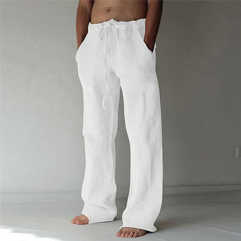 Men's Wide Leg Trousers, Elastic Waist Lightweight Comfortable Casual Summer Trousers 2