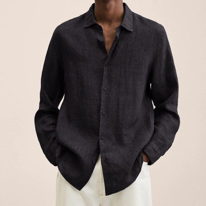 Men's Long Sleeve Shirt, Classic Fit Button-Up Collar Smart Casual Cotton Shirt 1