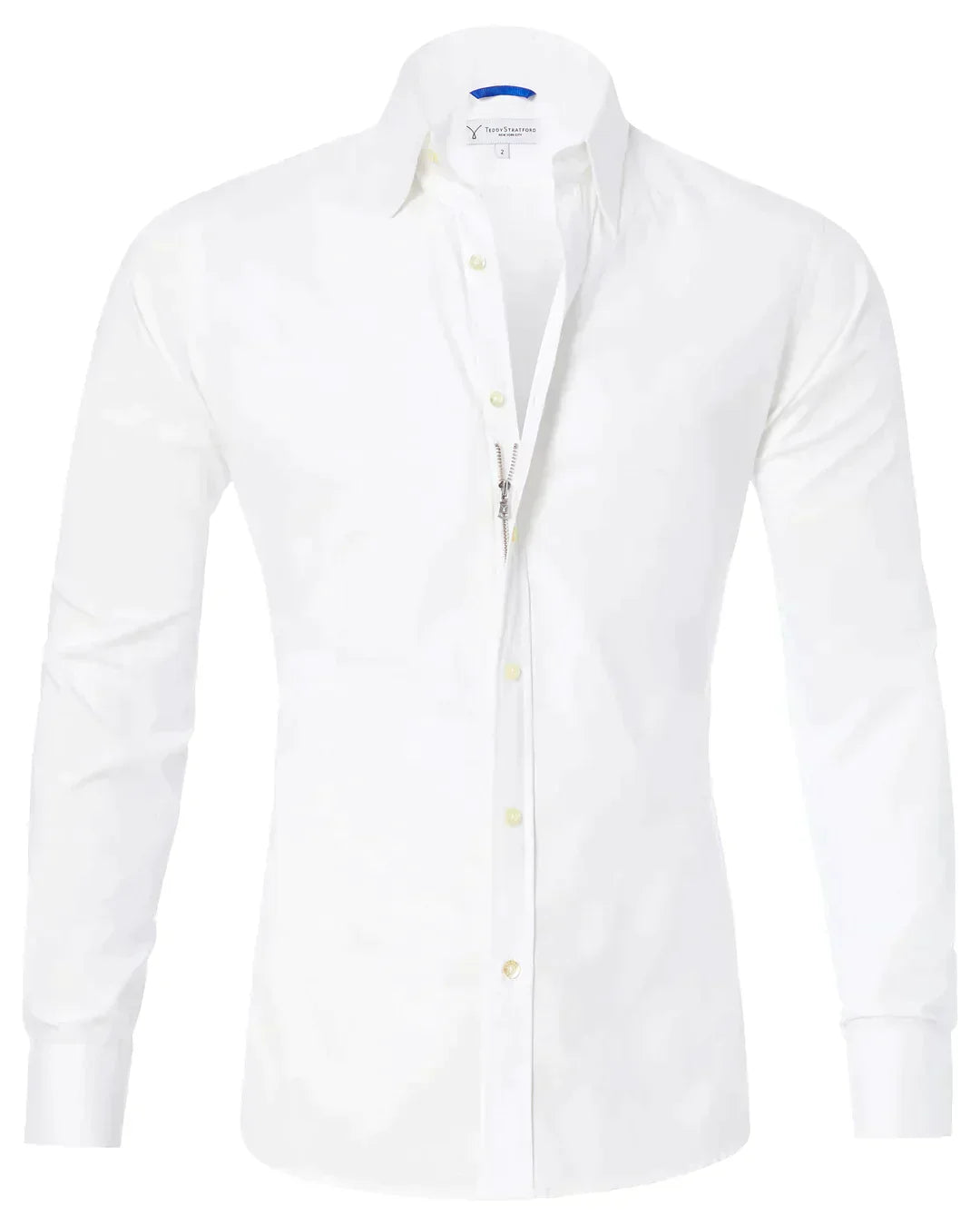 Men's Zip-Up Shirt, Long Sleeve Classic Collar Slim Fit Smart Casual Everyday Shirt 13
