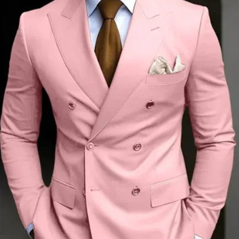 Men's Double Breasted Suit Set, Slim Fit Structured Blazer & Trousers for Weddings & Events 11
