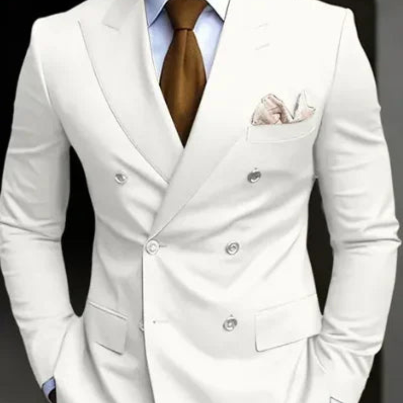 Men's Double Breasted Suit Set, Slim Fit Structured Blazer & Trousers for Weddings & Events 1