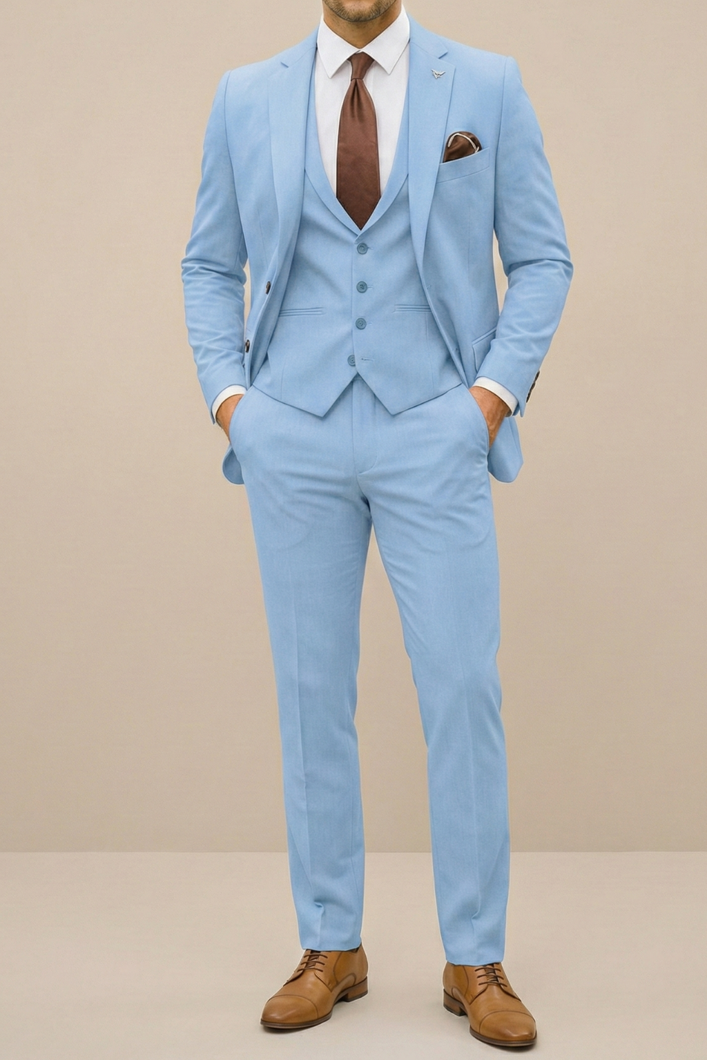 Men's Slim Fit 3 Piece Suit, Tailored Blazer, Waistcoat & Trousers Set for Weddings & Events 1
