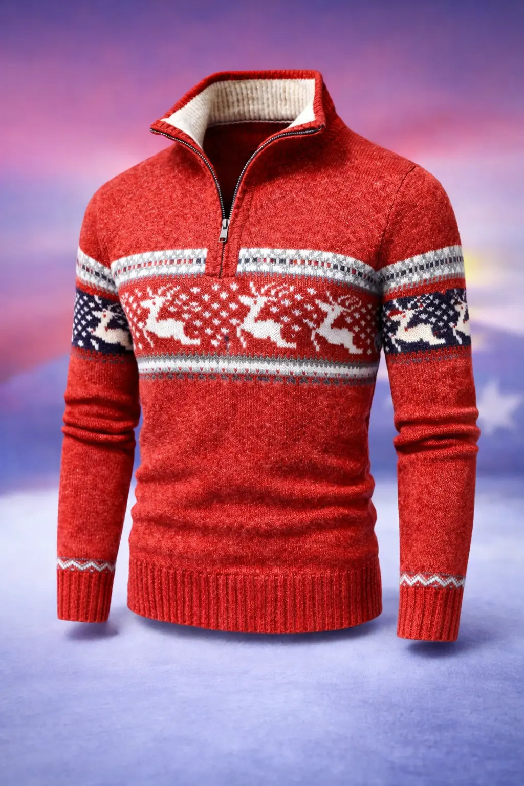 Fair Isle Half-Zip Sweater