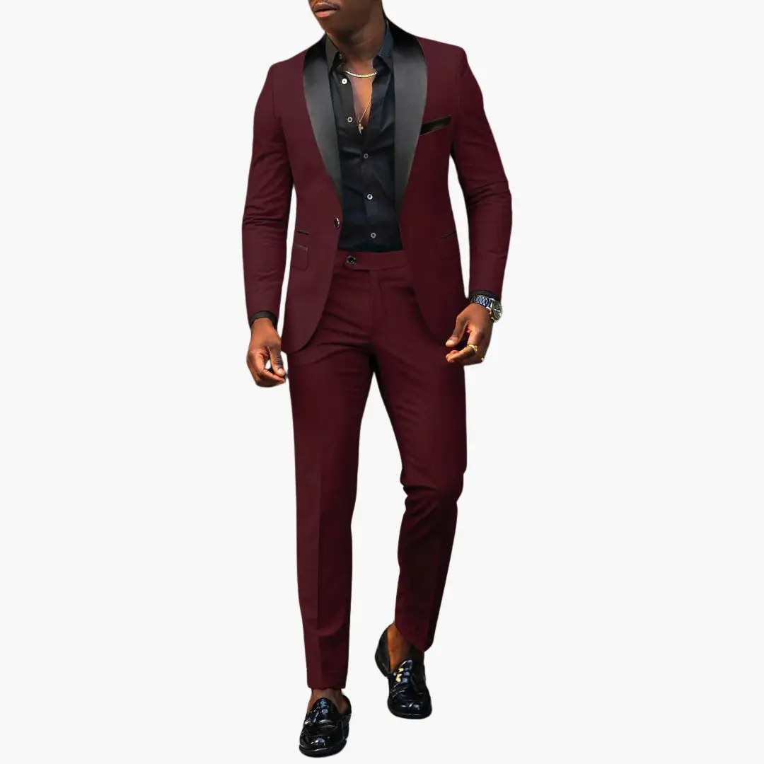 Men's Wedding Suit, Modern Slim Fit Tailored Blazer & Trousers Set for Formal Events 3