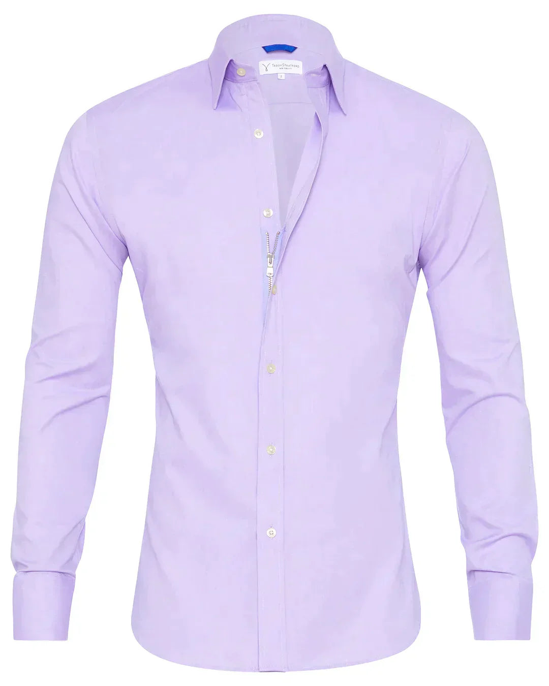 Men's Zip-Up Shirt, Long Sleeve Classic Collar Slim Fit Smart Casual Everyday Shirt 33