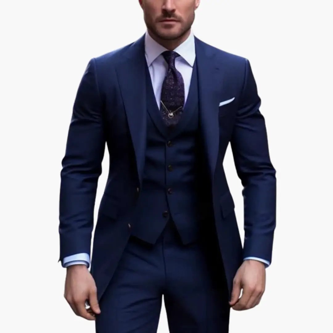 Men's 3 Piece Suit, Tailored Blazer, Waistcoat & Trousers Set for Weddings & Special Events 18