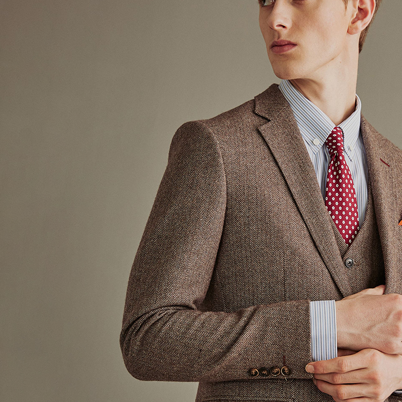 Herringbone Three-Piece Suit