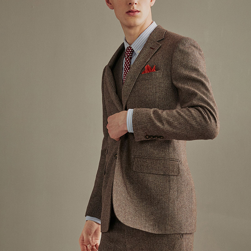 Herringbone Three-Piece Suit