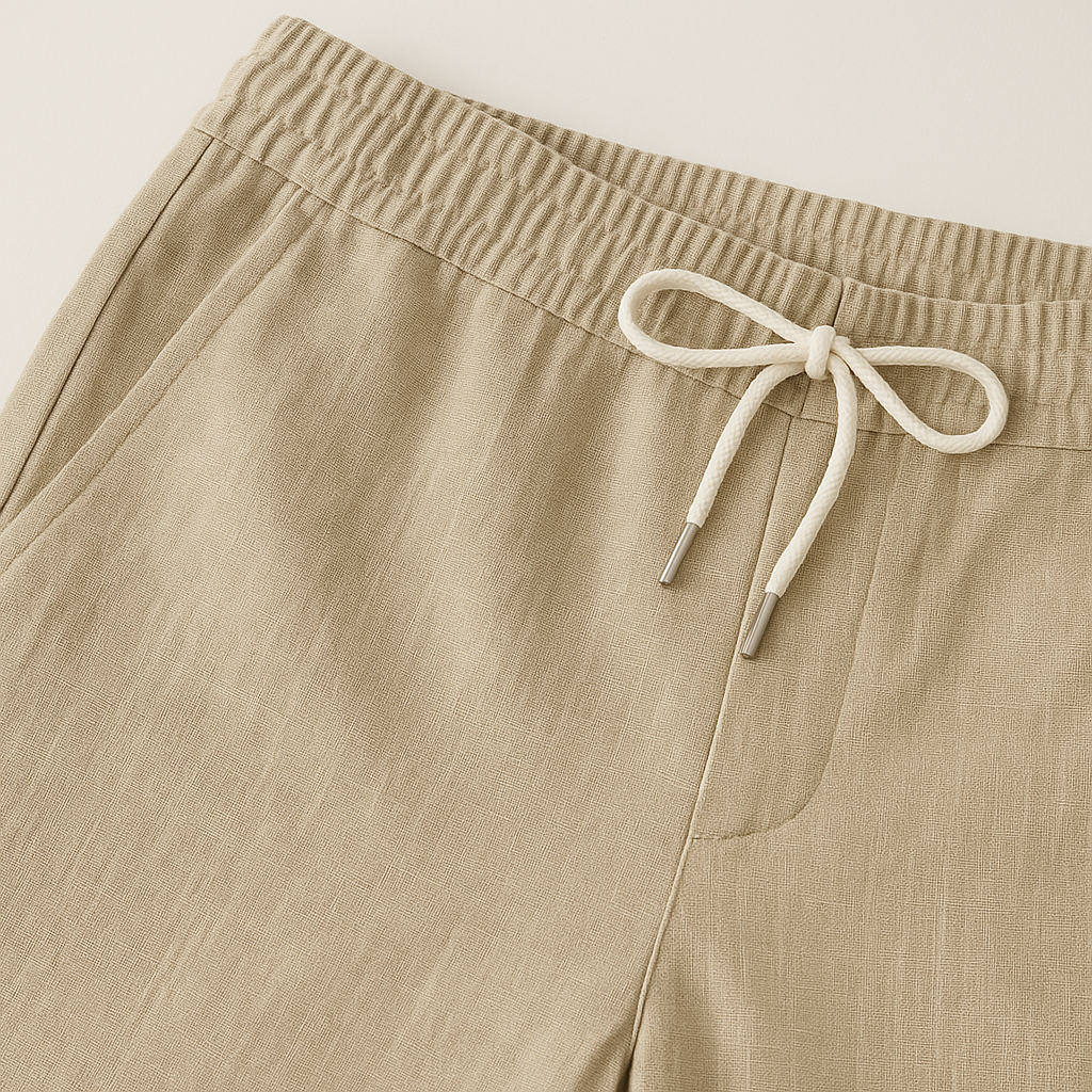 Tapered Cotton-Linen Trouser