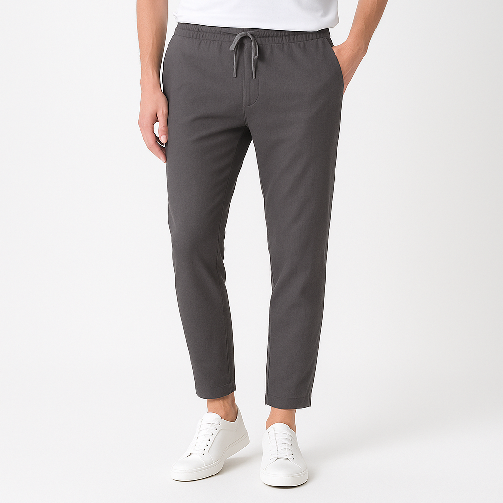 Tapered Cotton-Linen Trouser