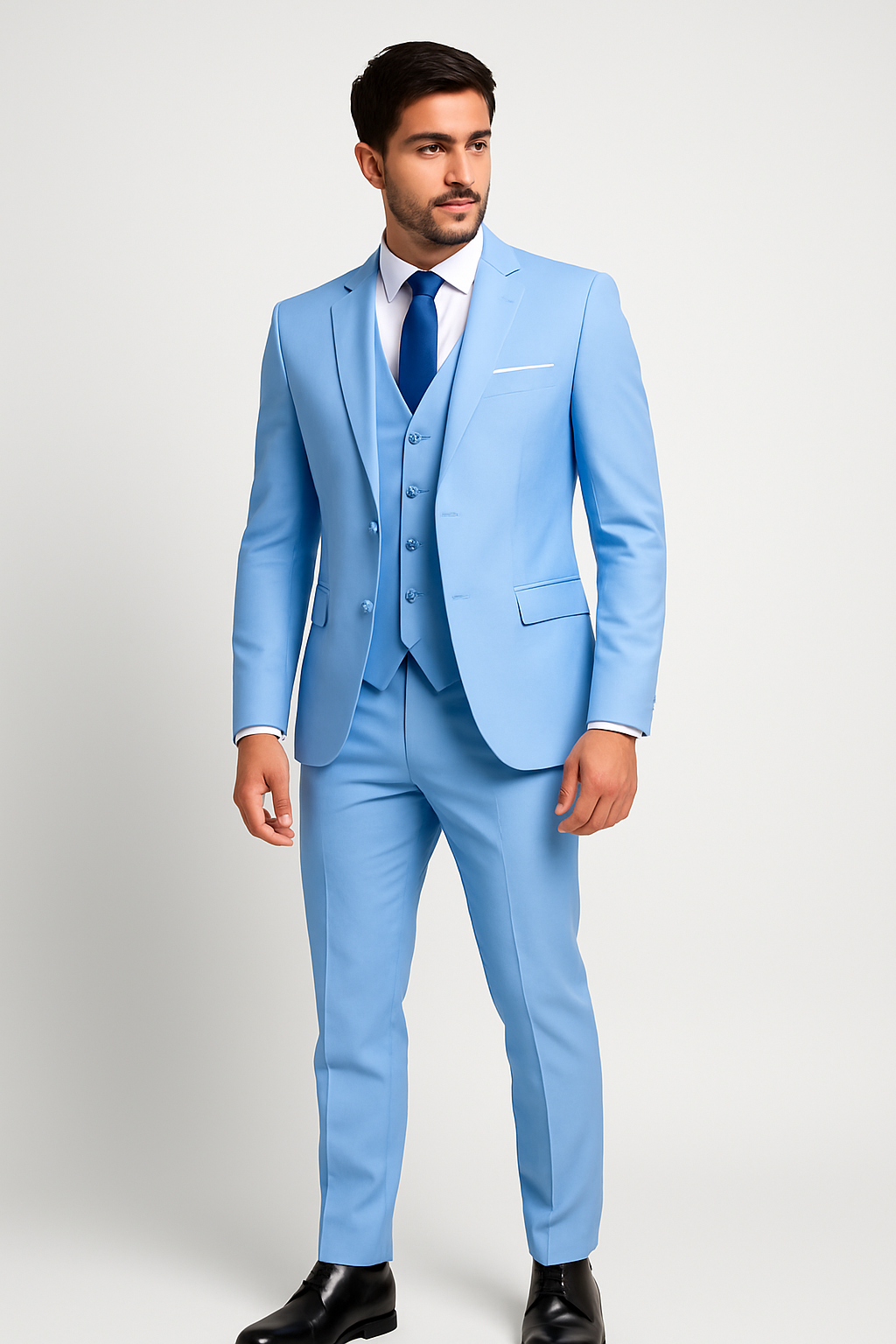 Men's 3 Piece Formal Suit, Slim Fit Tailored Blazer Waistcoat & Trousers Set for Business Events 6