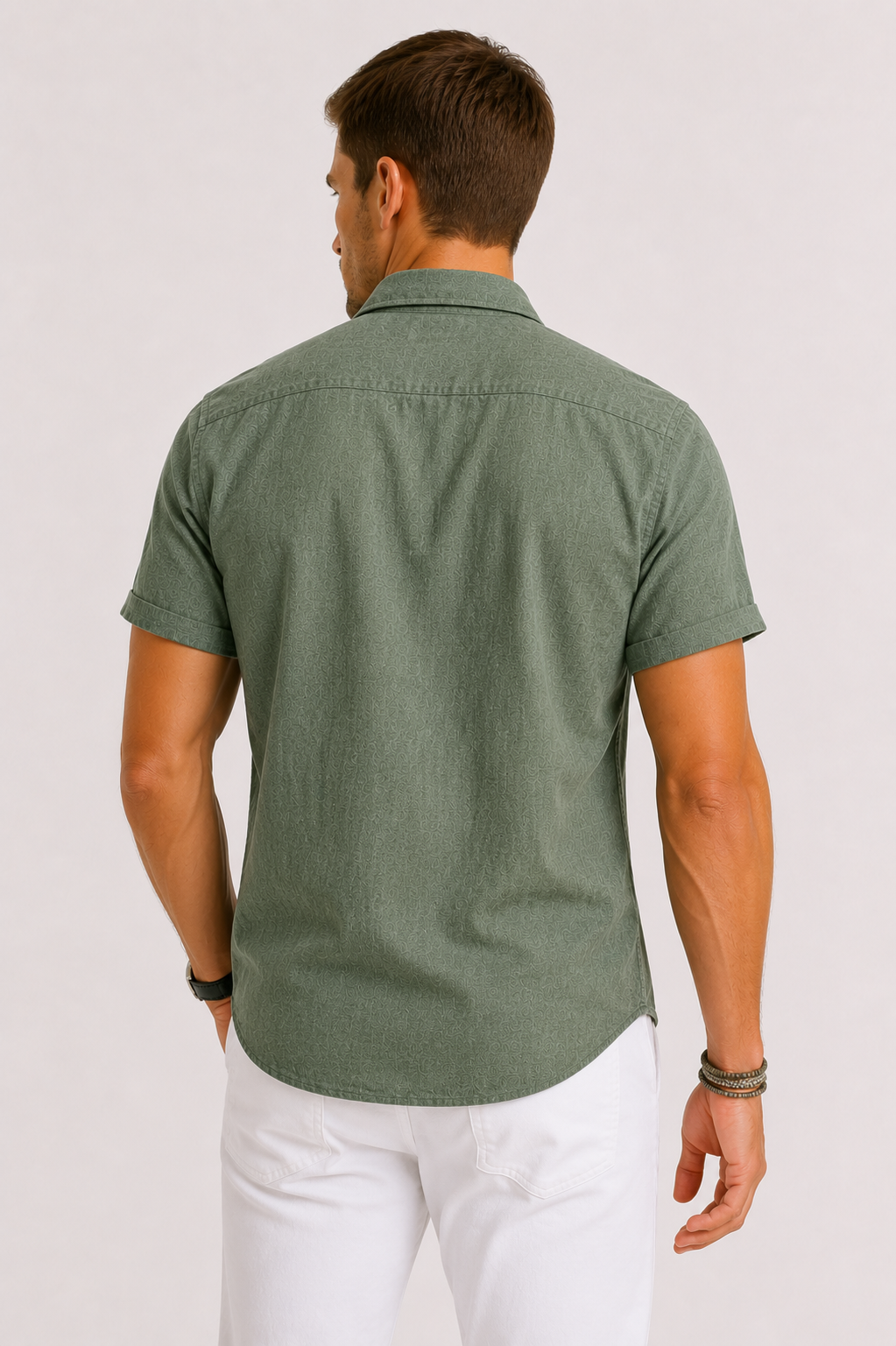 Open-Collar Linen Shirt