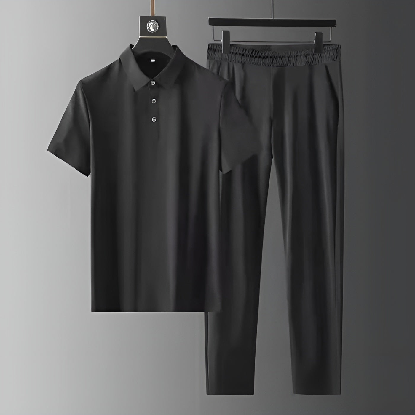Men's 2 Piece Polo & Trousers Set, Casual Short Sleeve Matching Summer Co-Ord Outfit 4