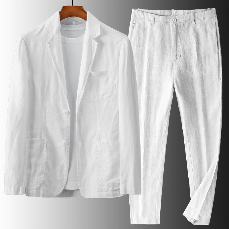 Linen Two-Piece Suit Set