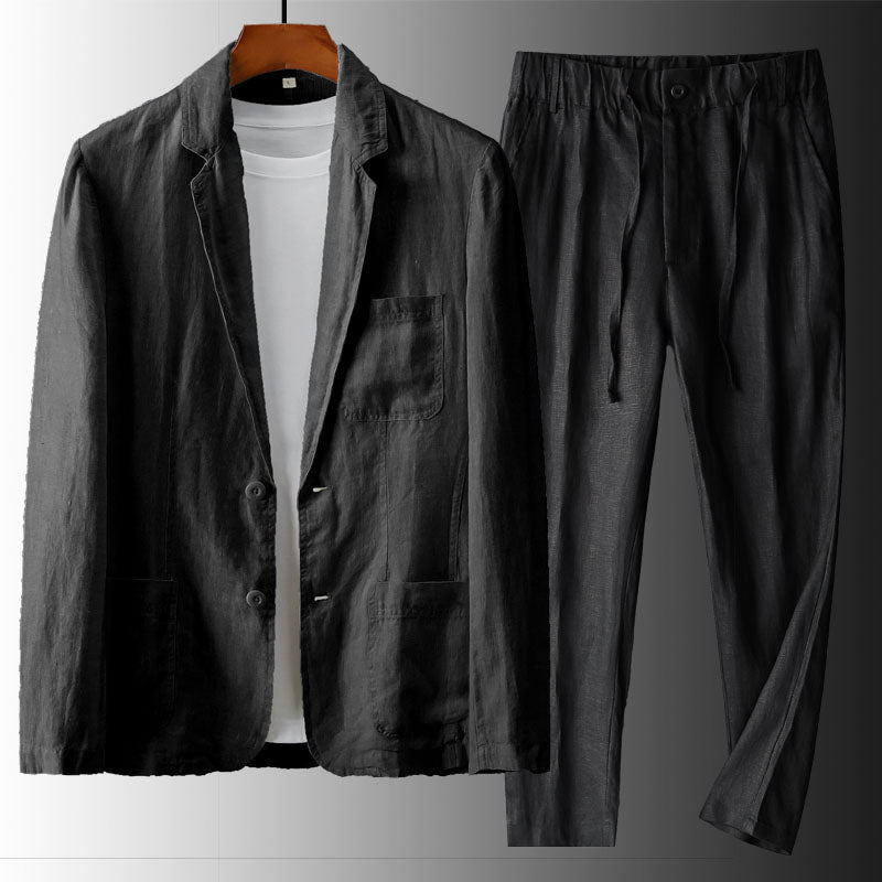 Linen Two-Piece Suit Set