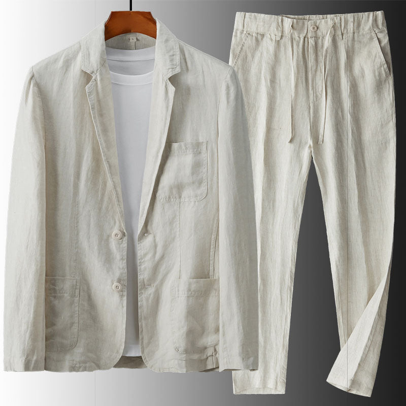 Linen Two-Piece Suit Set