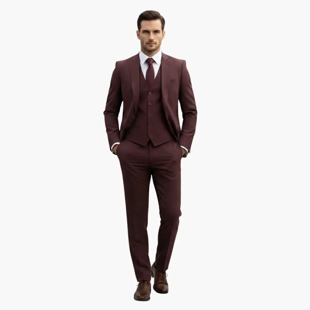 Men's 3 Piece Suit, Tailored Blazer, Waistcoat & Trousers Set for Weddings & Special Events 13