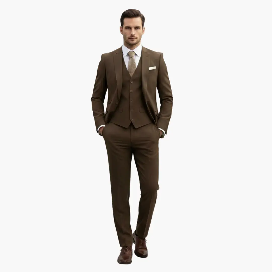 Men's 3 Piece Suit, Tailored Blazer, Waistcoat & Trousers Set for Weddings & Special Events 23
