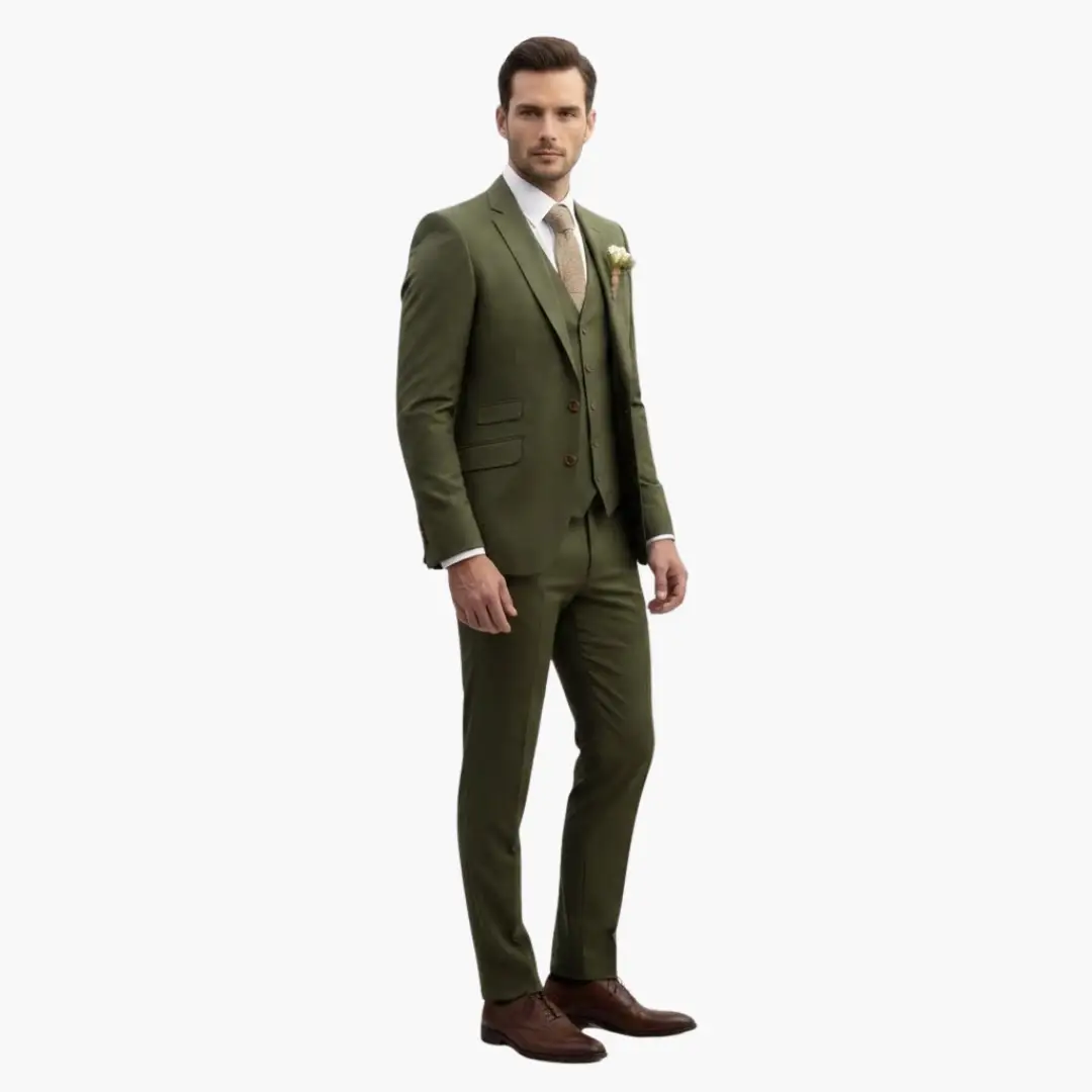 Men's 3 Piece Suit, Tailored Blazer, Waistcoat & Trousers Set for Weddings & Special Events 4
