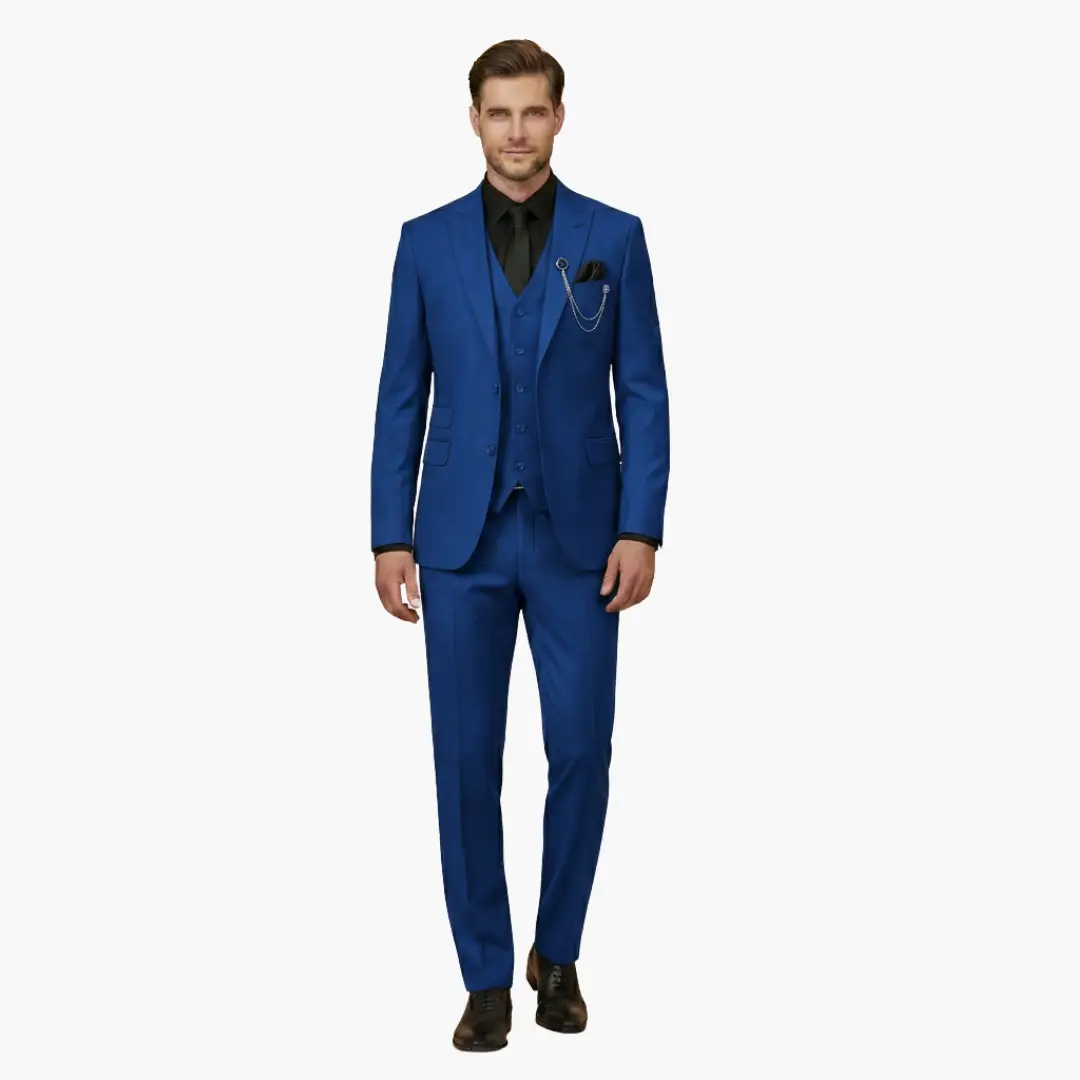 Men's Wedding Suit, Slim Fit Notch Lapel Blazer Waistcoat & Trousers Set for Formal Occasions 13