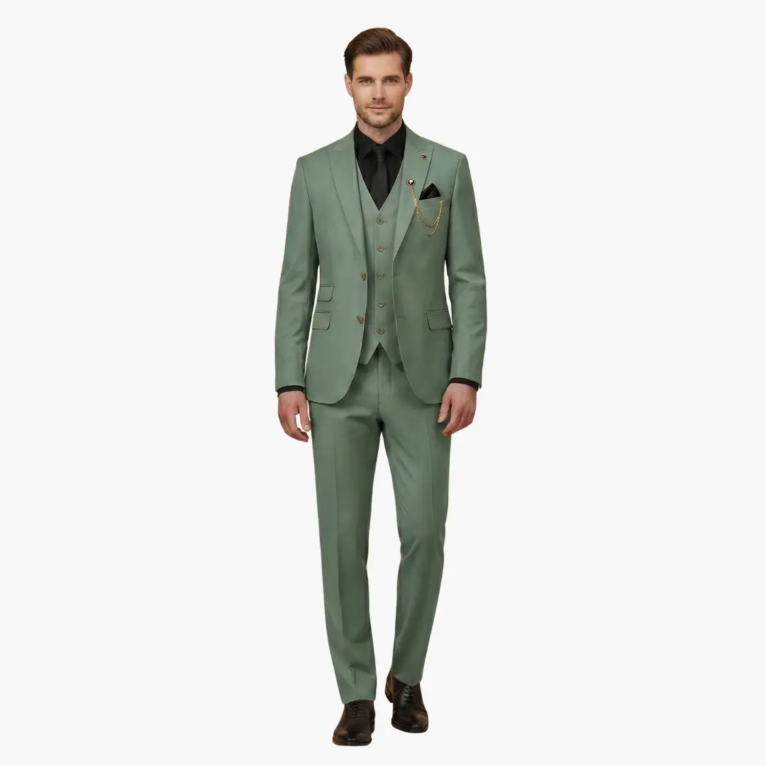 Men's Wedding Suit, Slim Fit Notch Lapel Blazer Waistcoat & Trousers Set for Formal Occasions 17