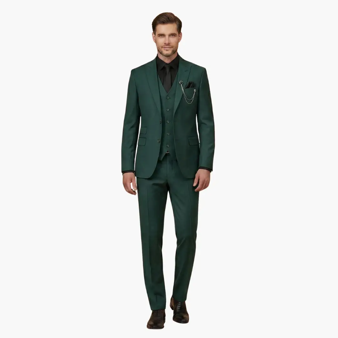 Men's Wedding Suit, Slim Fit Notch Lapel Blazer Waistcoat & Trousers Set for Formal Occasions 21