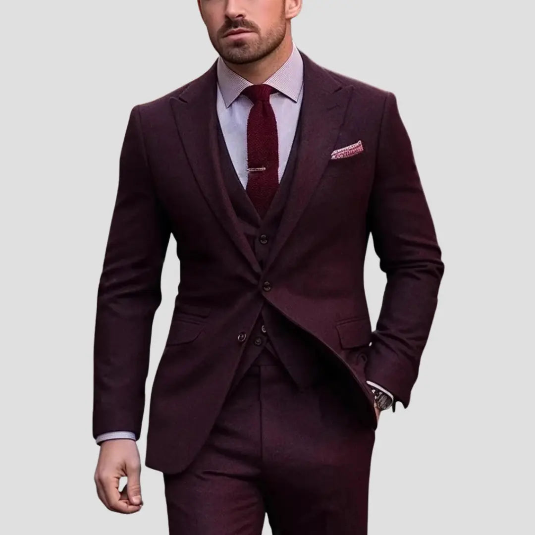 Black Three-Piece Wedding Suit