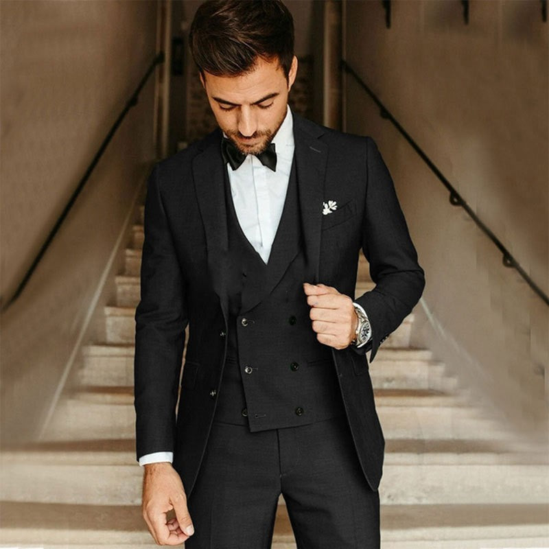 Men's 3 Piece Suit, Slim Fit Tailored Jacket Waistcoat & Trousers for Business Weddings 1