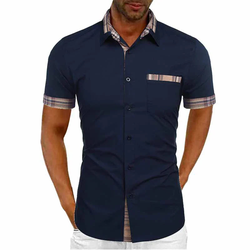 Men's Short Sleeve Shirt, Smart Casual Breathable Lightweight Summer Shirt for Events 9