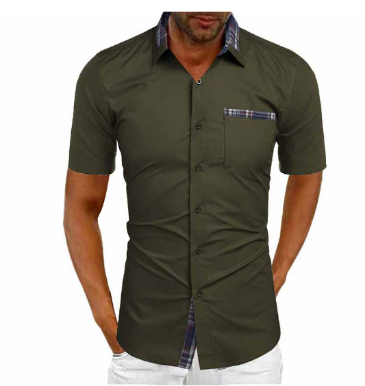 Men's Short Sleeve Shirt, Smart Casual Breathable Lightweight Summer Shirt for Events 8