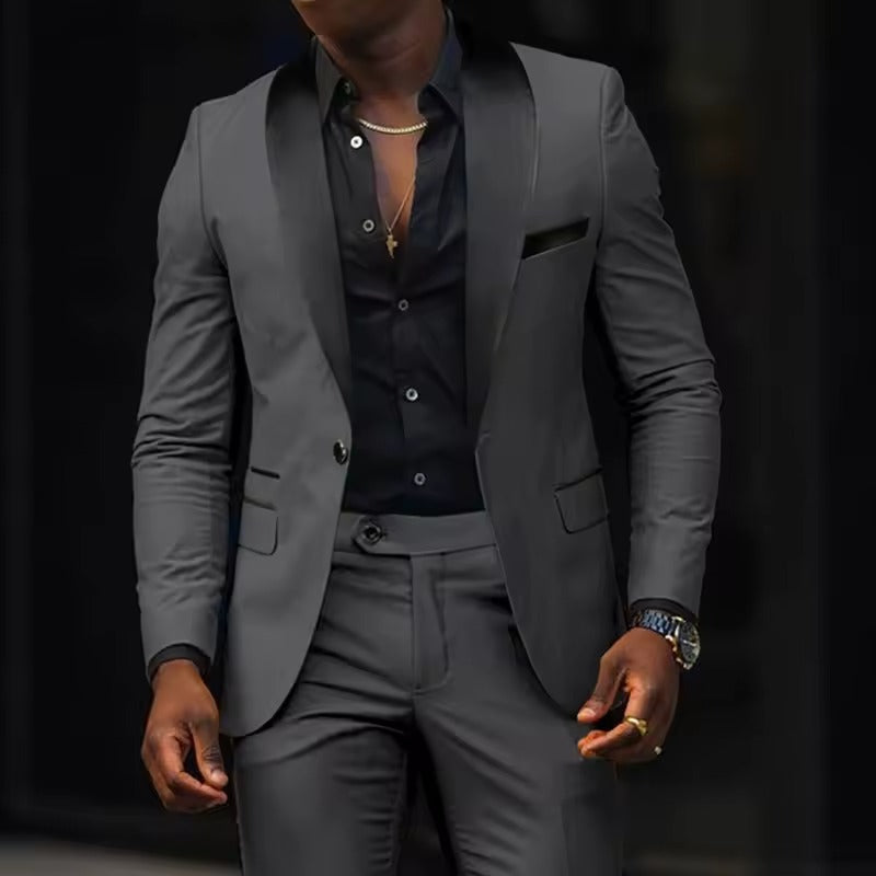 Men's Slim Fit 2 Piece Suit, Tailored Blazer & Trousers Set for Weddings & Formal Events 4