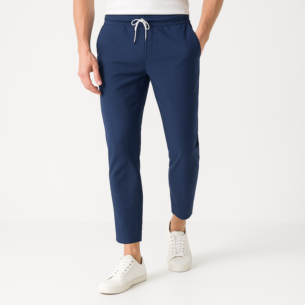 Tapered Cotton-Linen Trouser