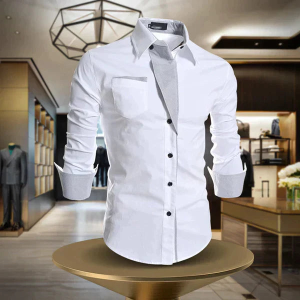 Men's Long Sleeve Shirt, Classic Collar Button-Down Smart Casual Shirt for Everyday Wear 2