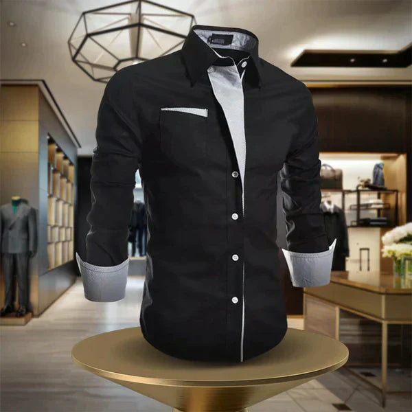Men's Long Sleeve Shirt, Classic Collar Button-Down Smart Casual Shirt for Everyday Wear 4