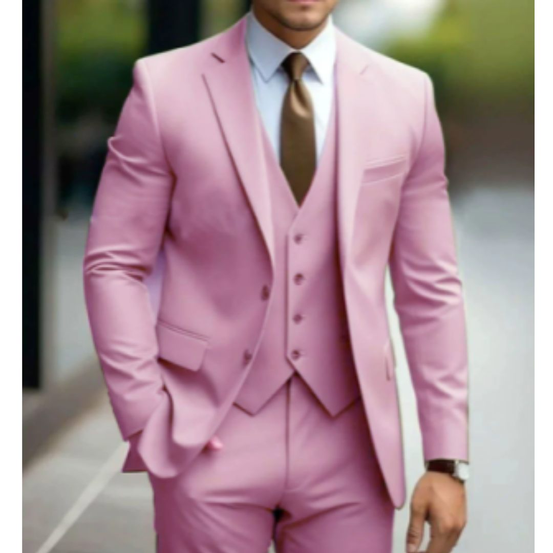 Men's 3 Piece Slim Fit Suit, Tailored Blazer Waistcoat & Trousers Set for Business & Weddings 7