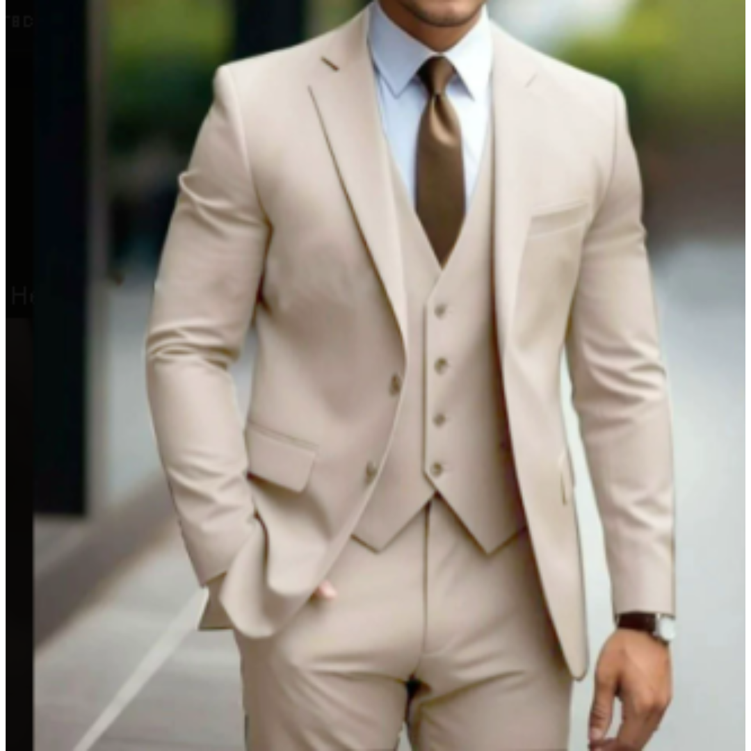 Men's 3 Piece Slim Fit Suit, Tailored Blazer Waistcoat & Trousers Set for Business & Weddings 5