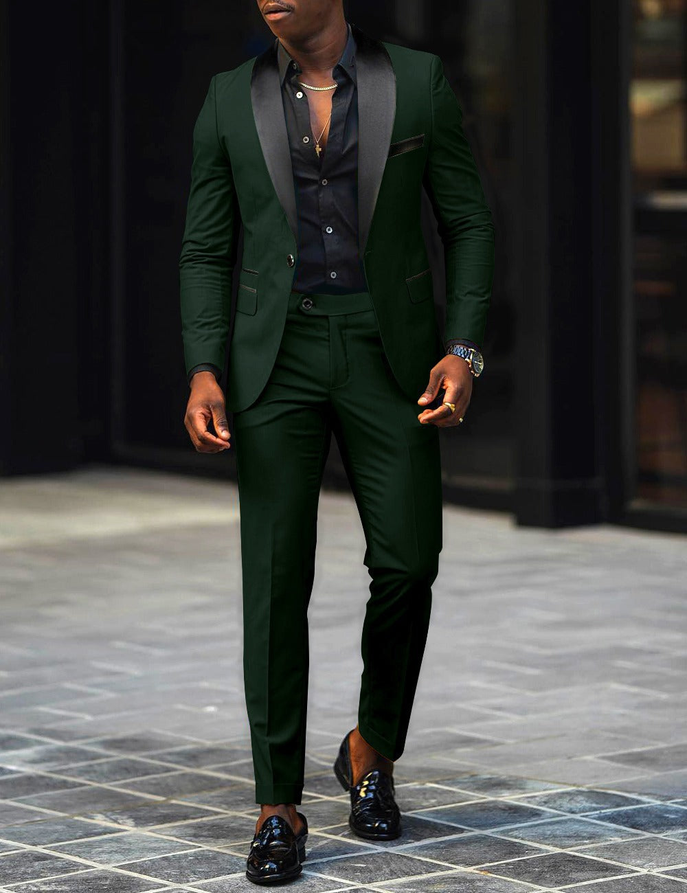 Men's Slim Fit 2 Piece Suit, Tailored Blazer & Trousers Set for Weddings & Formal Events 3