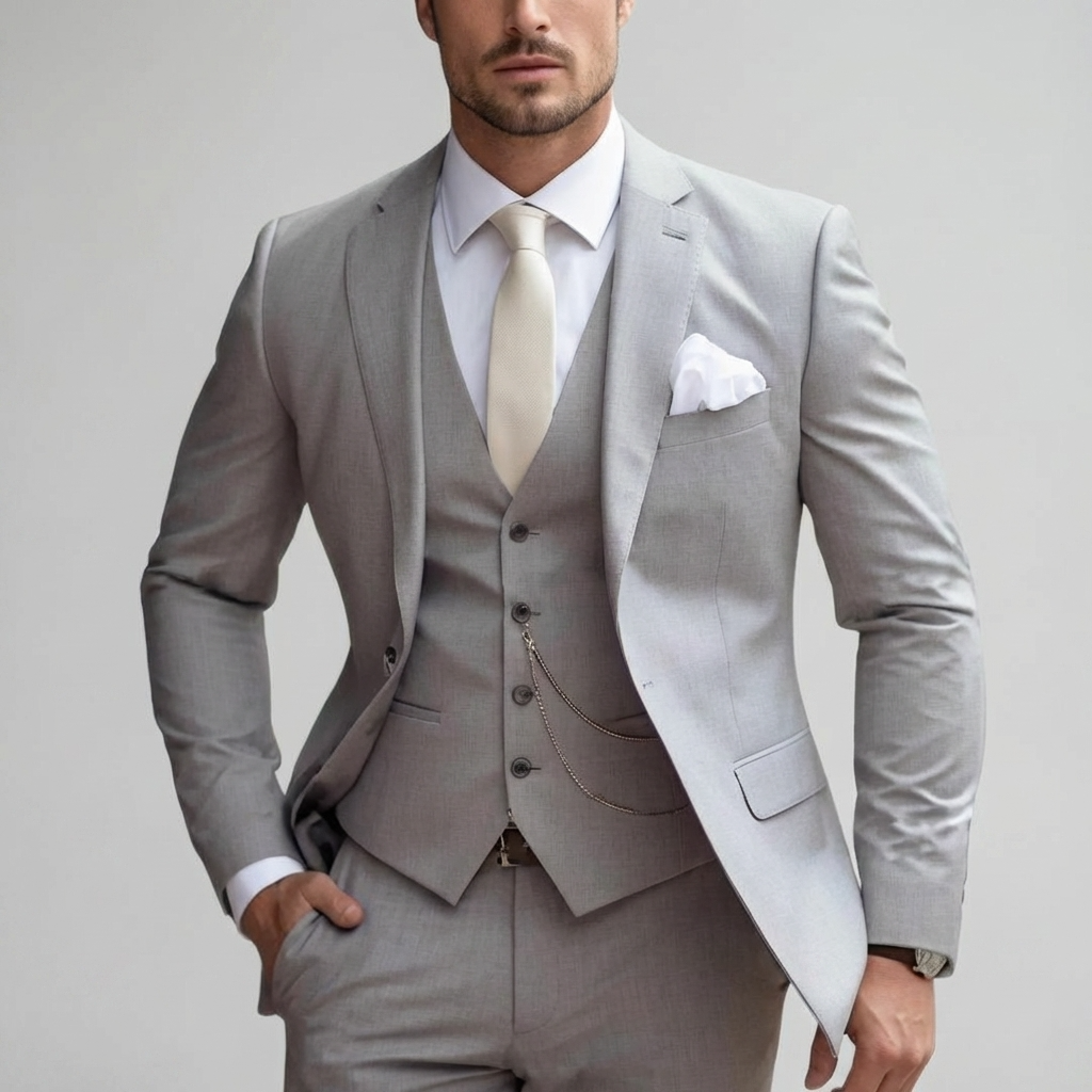 Black Three-Piece Wedding Suit
