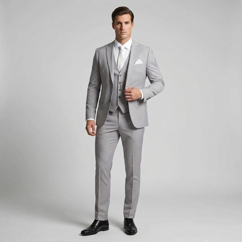 Black Three-Piece Wedding Suit