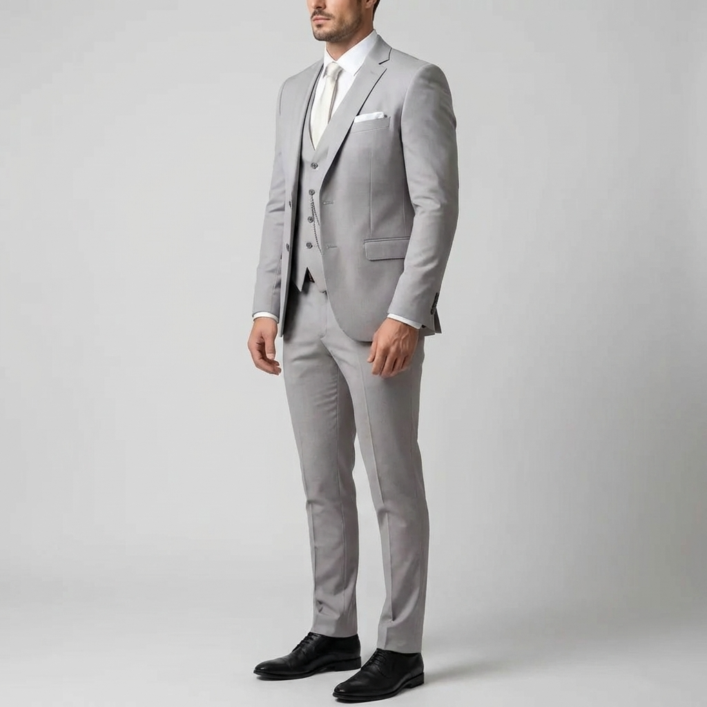 Black Three-Piece Wedding Suit