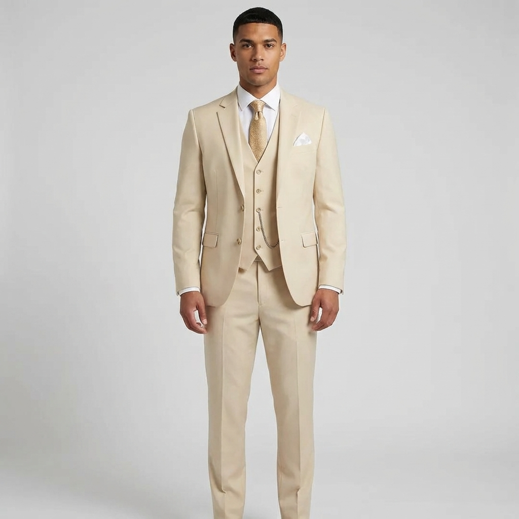 Black Three-Piece Wedding Suit