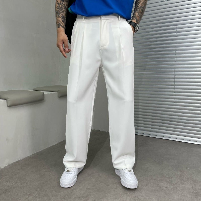 Wide-Leg Pleated Trouser