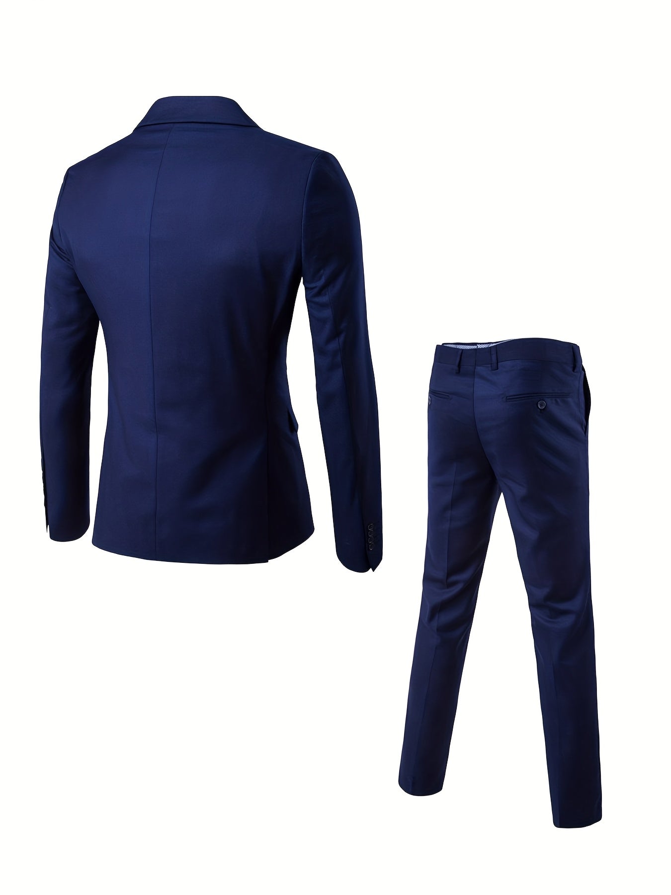 Men's Slim Fit Suit, 2 Piece Tailored Button-Up Blazer & Trousers Set for Formal Events 14