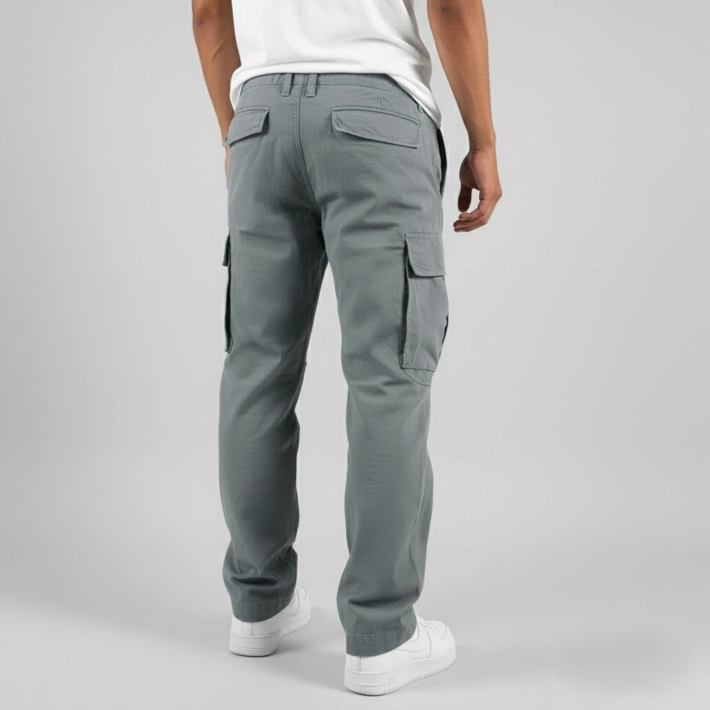 Men's Relaxed Fit Cargo Trousers, Casual Multi Pocket Cotton Work Pants with Side Pockets 10