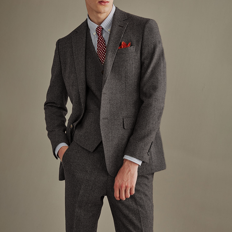 Herringbone Three-Piece Suit