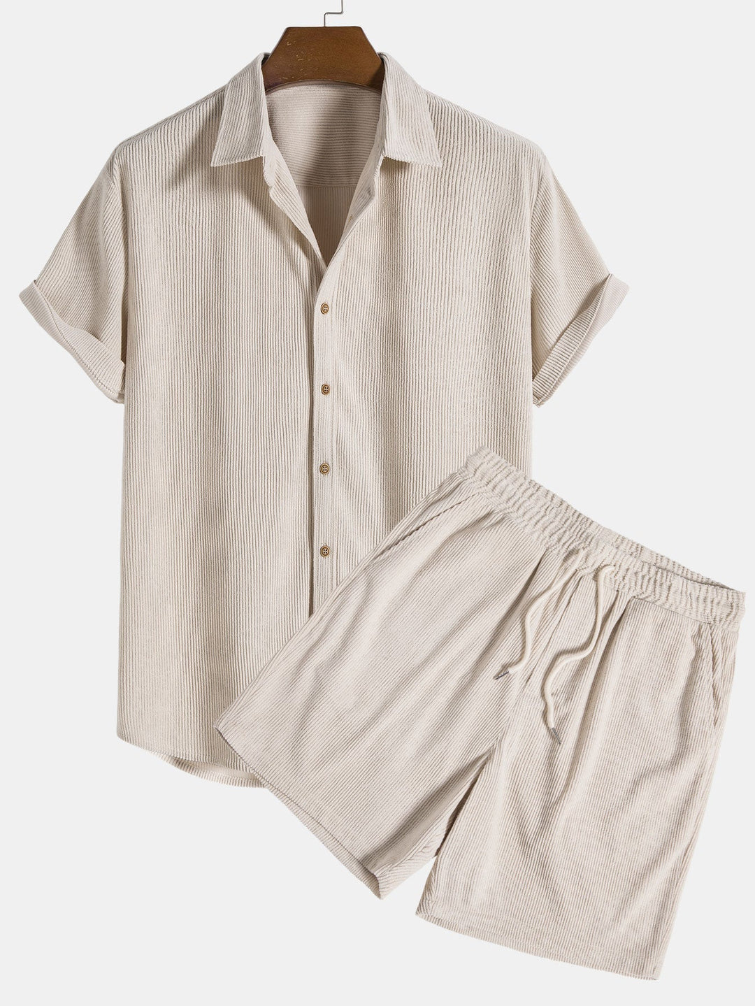 Men's 2 Piece Summer Set, Lightweight Short Sleeve Shirt & Shorts Co-Ord for Holidays 3