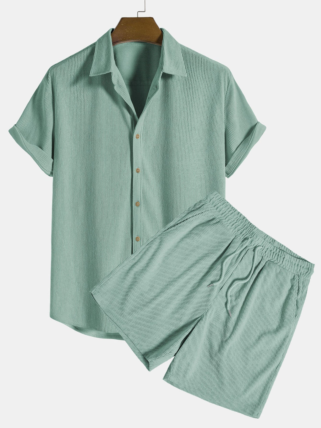 Men's 2 Piece Summer Set, Lightweight Short Sleeve Shirt & Shorts Co-Ord for Holidays 2