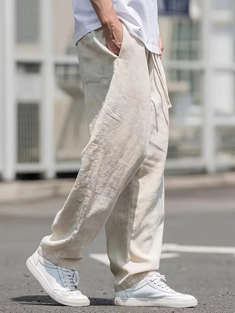 Wide-Leg Linen Trouser