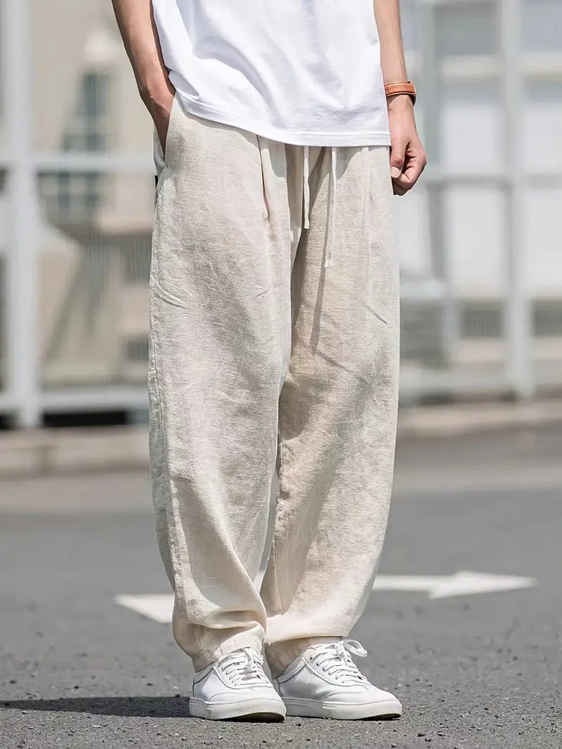 Wide-Leg Linen Trouser