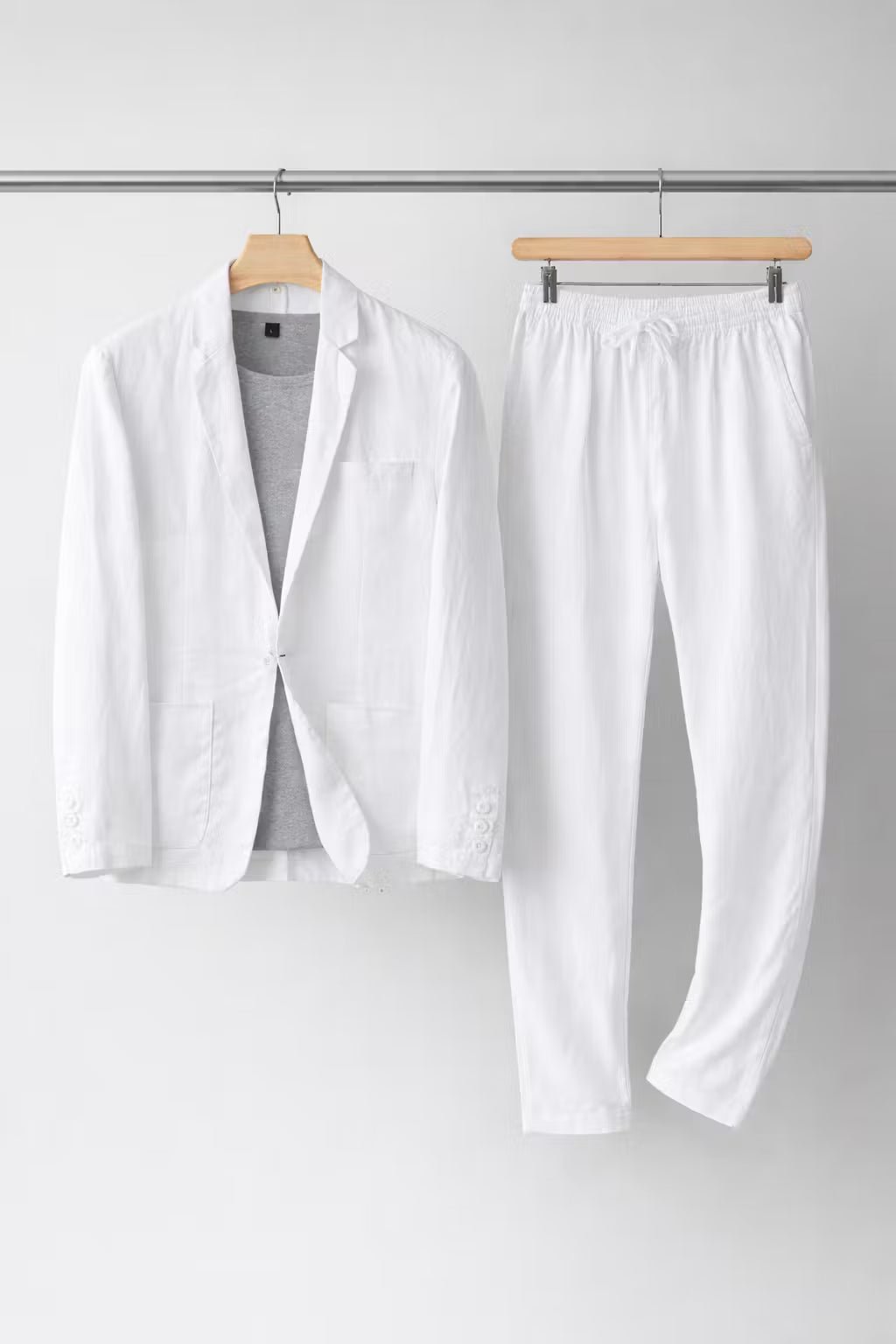 Men's 2 Piece Suit Set, Relaxed Fit Blazer & Straight Trousers for Smart Casual Summer Events 11
